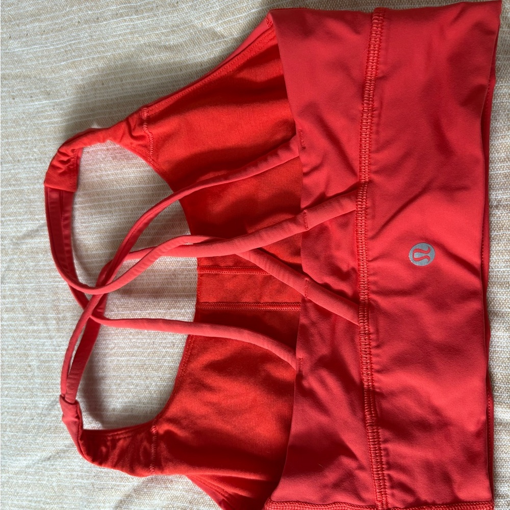 Red Strappy Sports Bra